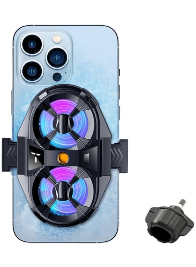 Dual Cooling Fan Cell Phone Cooler for Gaming Plug & Switch LED Display 3 Speed Fan with Phone Holder - Image 4