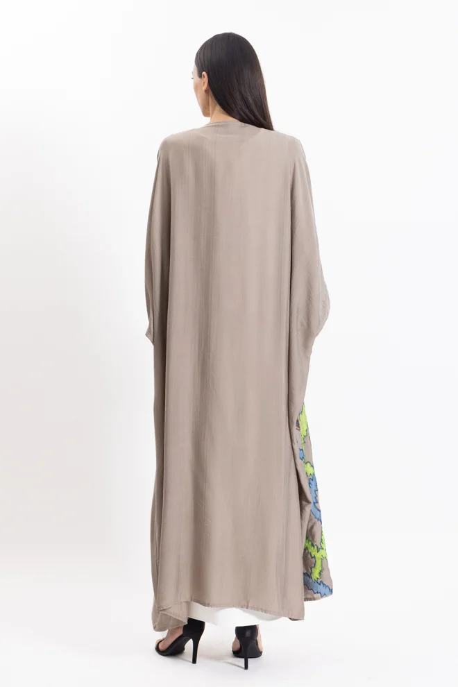 SHAPES EMBROIDERED ABAYA WITH MAXI DRESS