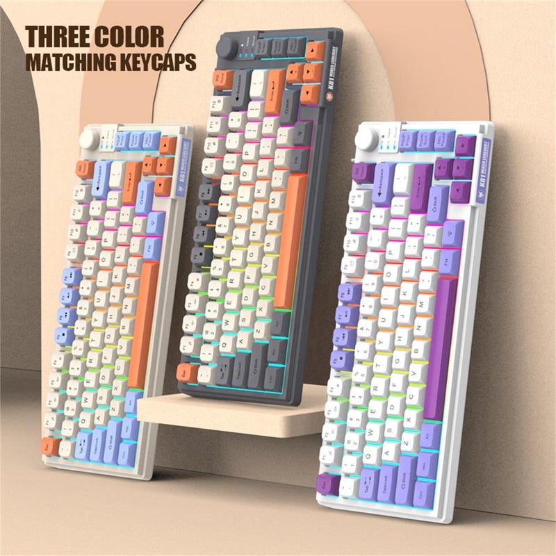 Gaming Keyboard Colourful Backlit 81-Key with Three-Color Matching Keycaps MDA Height Ball Cap 26-Key N-Key Rollover Office Keyboard - Image 4