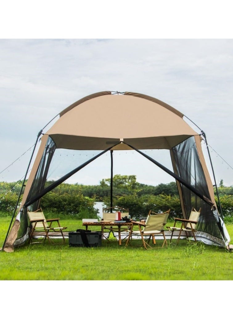 هاهاهاي شاشة البيت 3.3x3.3m شاشة شبكة شبكية الجدار مظلة خيمة شاشة مأوى شرفات المراقبة للباحات أنشطة التخييم في الهواء الطلق - بيج - Image 3