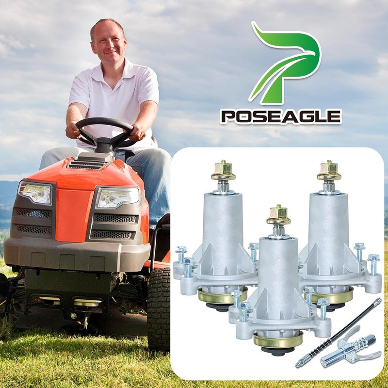 POSEAGLE 3 Pack Pre-Greased 587819701 Spindle Assembly Kit Replaces Craftsman 187281 Mandrel Assembly Craftsman 187292 192872 Husqvarna 587819701 Mandrel Assembly 532187281 587125401 587820301 - Image 2