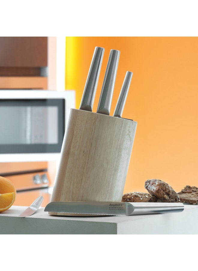 Berghoff 6-Piece Knife Block(1X Paring Knife - 8 Cm (3 1/4") 1X Utility Knife - 12 Cm (4 3/4") 1X Bread Knife - 20 Cm (8") 1X Carving Knife - 20 Cm (8") 1X Chef'S Knife - 20 Cm (8") 1X Wooden Block - 22 X 10 X 19 Cm (8 3/4" X 4" X 7 1/2"))  - Image 2