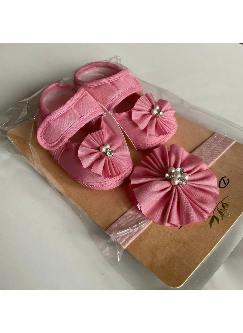 Vav Baby Bandana Pink Ribbon Shoes