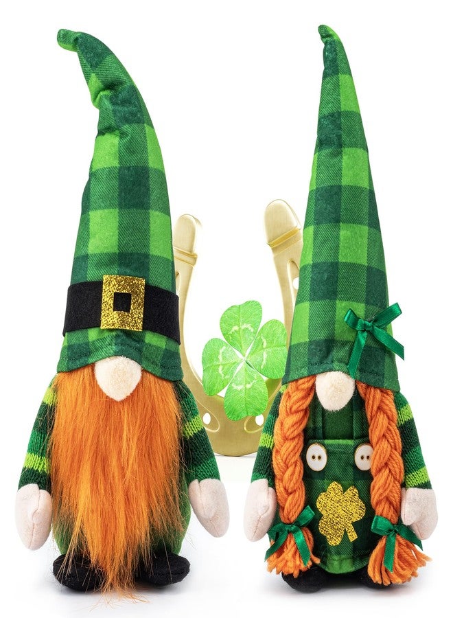 AinDen St Patricks Day Gnome Decor: Saint Patrick's Day Leprechaun Plush Decorations for Home, Irish Stuffed Gnome Doll with Green Felt Shamrock Table Decor for Party, St. Patrick's Day Tiered Tray Elf Toy - Image 1