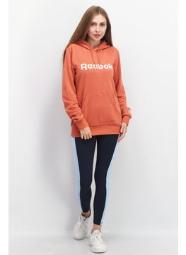 Reebok Women Sportswear Fit Hooded Long Sleeve Brand Logo Outdoor Sweatshirts, Rust  - Image 4