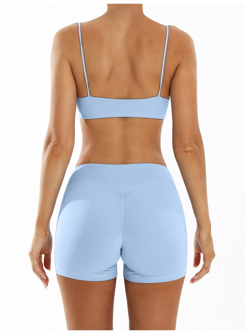 general Two Piece Workout Sets for Women Sport Bra Push Up Shorts Sportwear Tracksuits Gym Yoga Active Wear Outfits  - Image 2