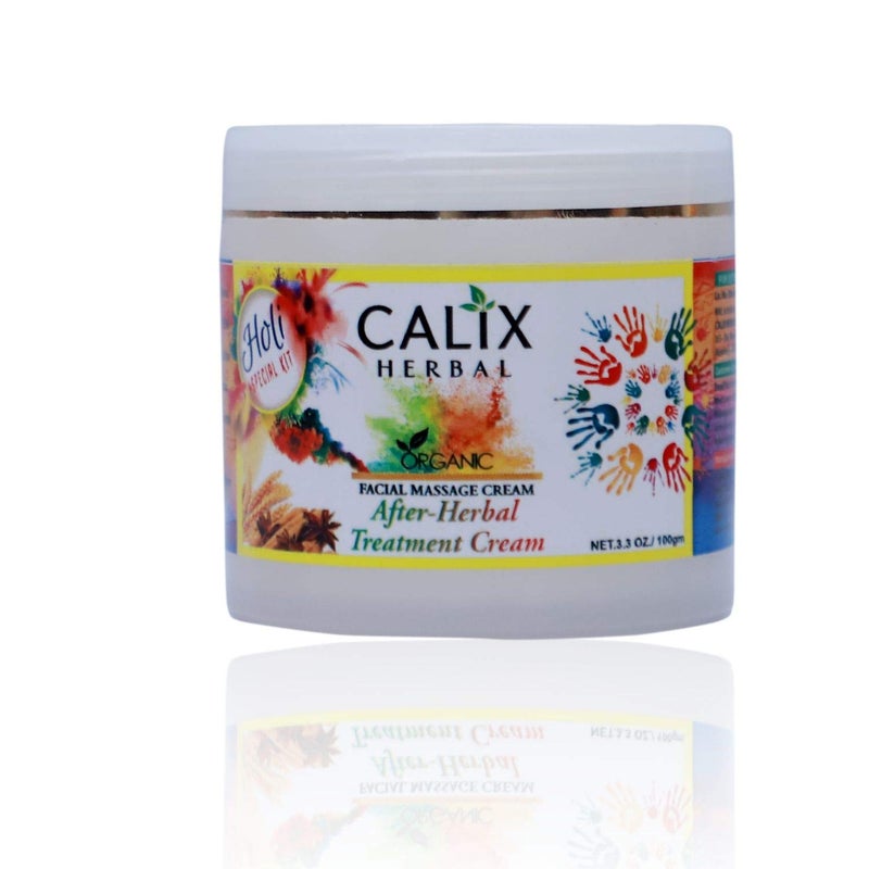 Calix Herbal Calix Herbal Holi Special Organic Facial Massage Cream After Holi Herbal Treatment Cream For Skin Whitening Brightening Body Care Suitable For Man Women All Skin Type 100 Gm - Image 1