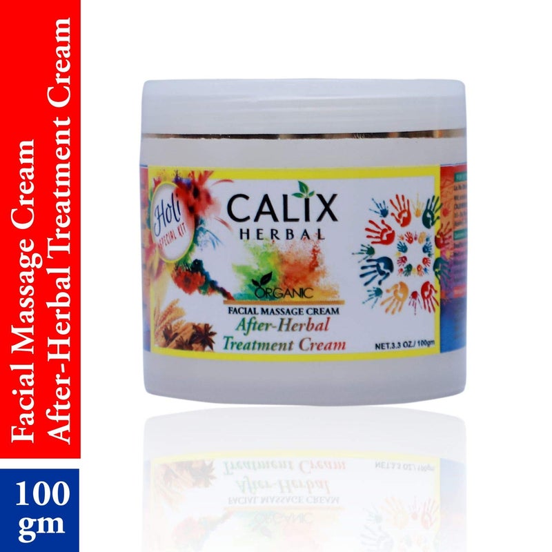 Calix Herbal Calix Herbal Holi Special Organic Facial Massage Cream After Holi Herbal Treatment Cream For Skin Whitening Brightening Body Care Suitable For Man Women All Skin Type 100 Gm - Image 2