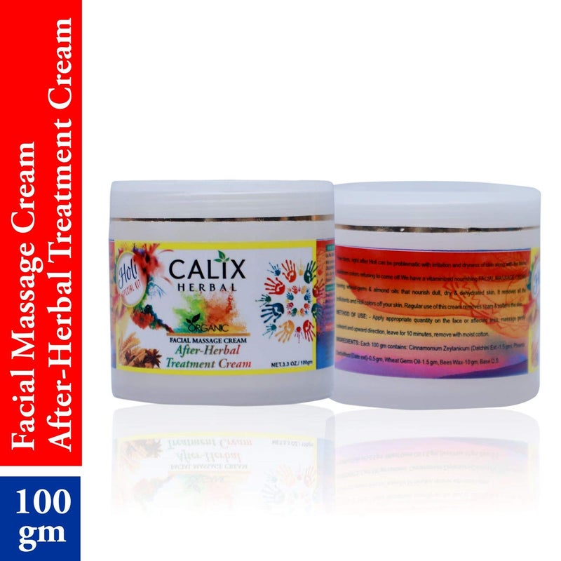 Calix Herbal Calix Herbal Holi Special Organic Facial Massage Cream After Holi Herbal Treatment Cream For Skin Whitening Brightening Body Care Suitable For Man Women All Skin Type 100 Gm - Image 3