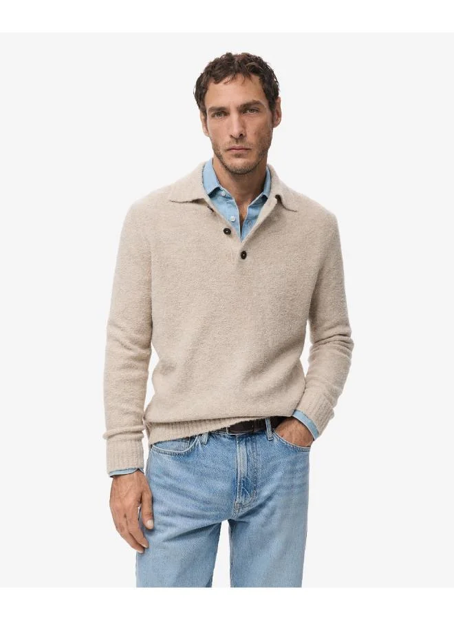 Mini bouclé knit polo jersey