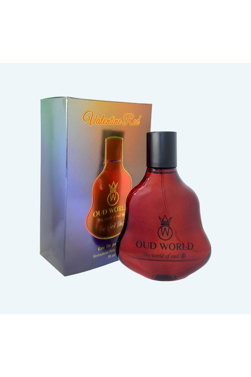 OUD WORLD Vibe Collection Valentine Red Eau de Parfum 50ml | Fruity Floral Woody Perfume | Arabian Oud Inspired - Image 1