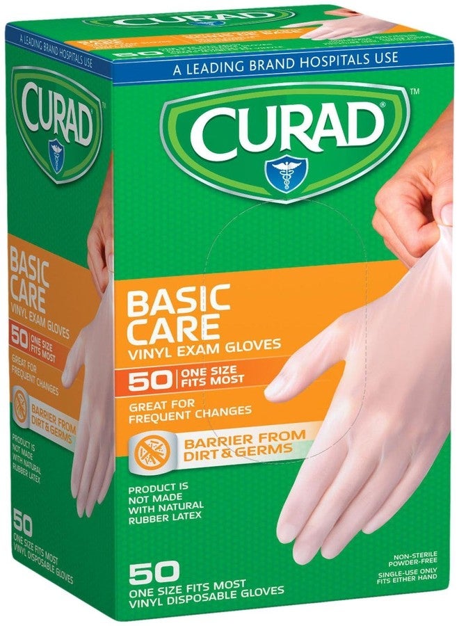 CURAD Powder-Free Vinyl Exam Gloves-50 ct - Image 1