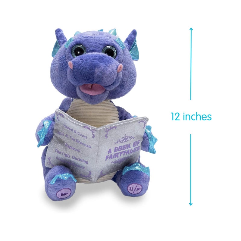 Cuddle Barn | Duncan The Storytelling Dragon 12" Animated Stuffed Animal Plush Toy | Mouth Moves, Head Sways and Eyes Light Up | Recites 5 Fairy-Tales - Image 4