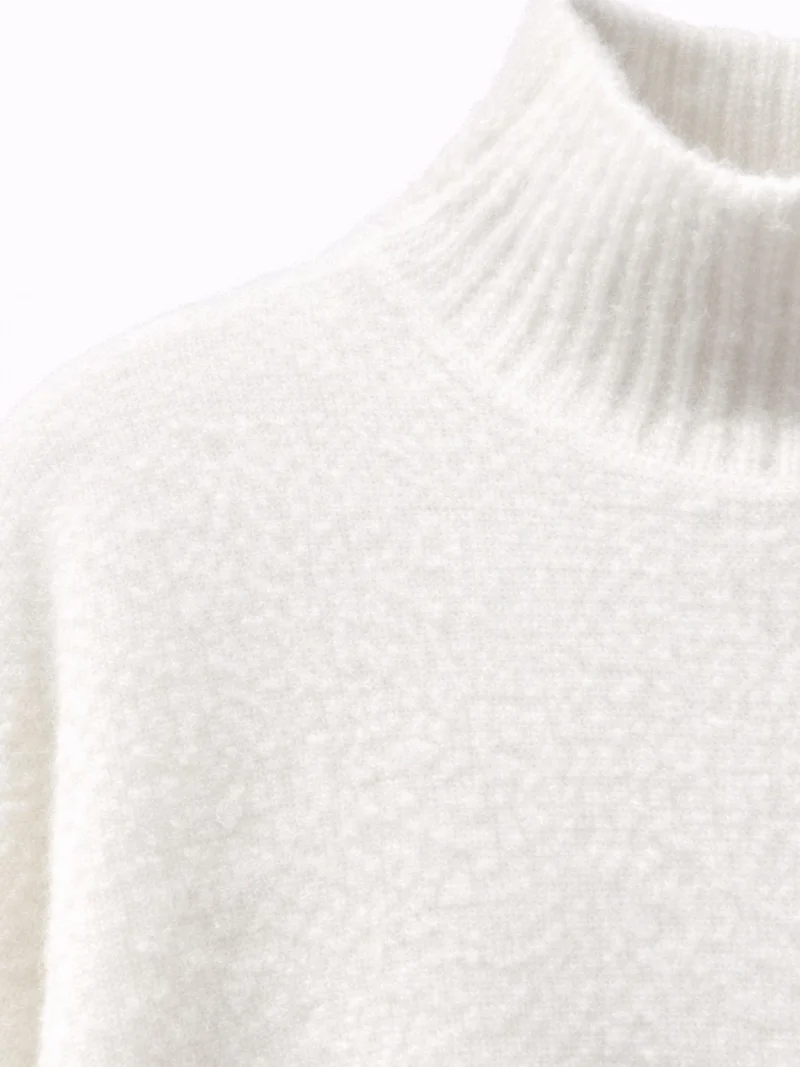 ميكسراي MIXRAY Oversized Ribbed Turtleneck Sweater