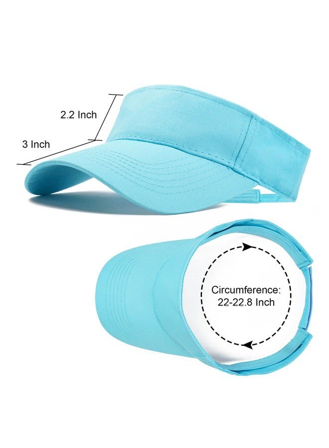 ANDICEQY Sport Sun Visor Hats Adjustable Empty Top Baseball Cap Cotton Ball Caps for Women and Men (Acid Blue) - Image 3