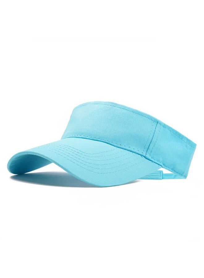 ANDICEQY Sport Sun Visor Hats Adjustable Empty Top Baseball Cap Cotton Ball Caps for Women and Men (Acid Blue) - Image 1