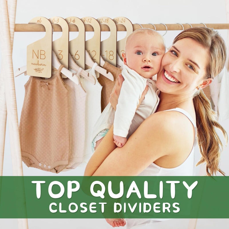 ITDYB Baby Closet Dividers for Clothes Organizer - Wooden Baby Clothes Size Dividers from Newborn to Toddler, Double-Sided Gender Neutral Baby Clothes Dividers - Image 3