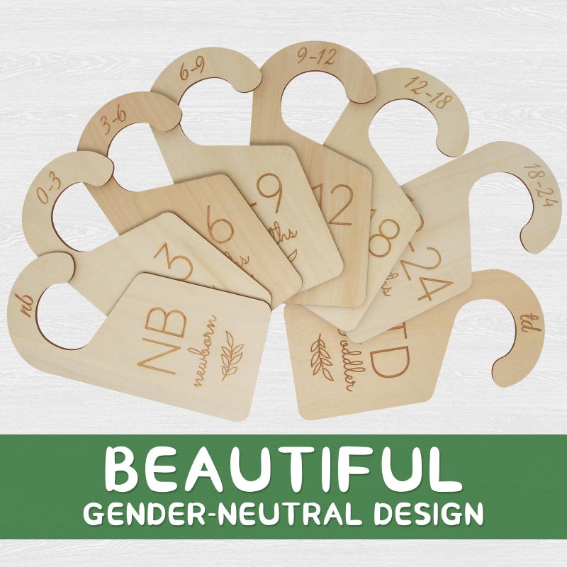 ITDYB Baby Closet Dividers for Clothes Organizer - Wooden Baby Clothes Size Dividers from Newborn to Toddler, Double-Sided Gender Neutral Baby Clothes Dividers - Image 5