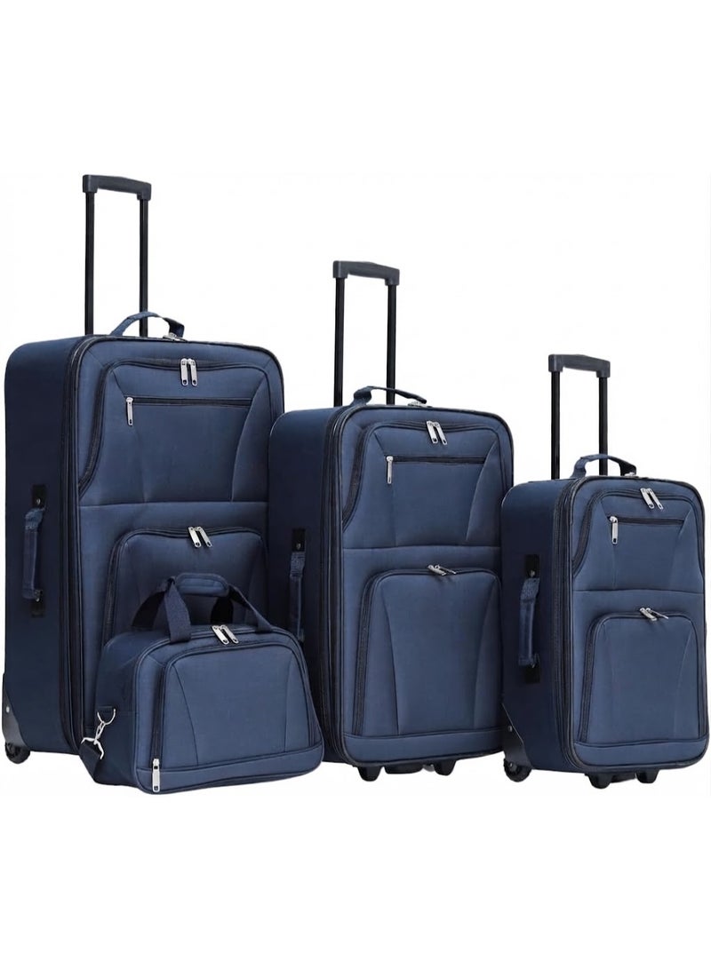 3-Piece Expandable Fabric Luggage Set with Toiletry Bag, 20/24/28 Inch Rolling Suitcases, Polyester Travel Luggage - Image 1