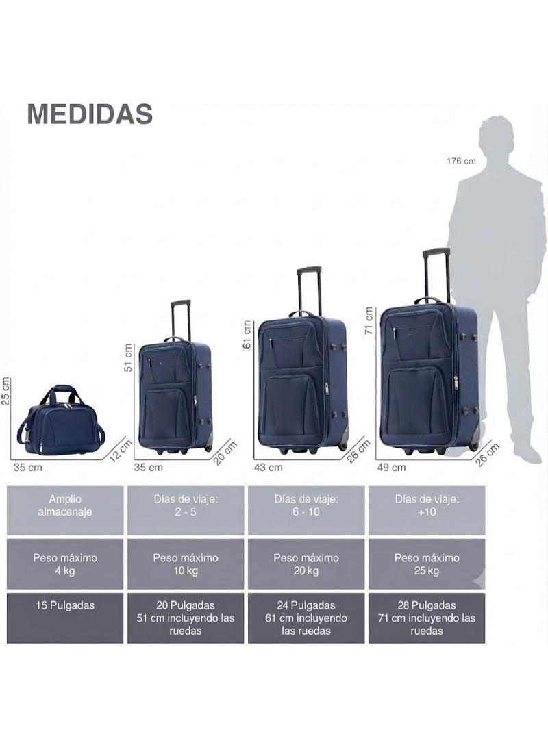 3-Piece Expandable Fabric Luggage Set with Toiletry Bag, 20/24/28 Inch Rolling Suitcases, Polyester Travel Luggage - Image 3