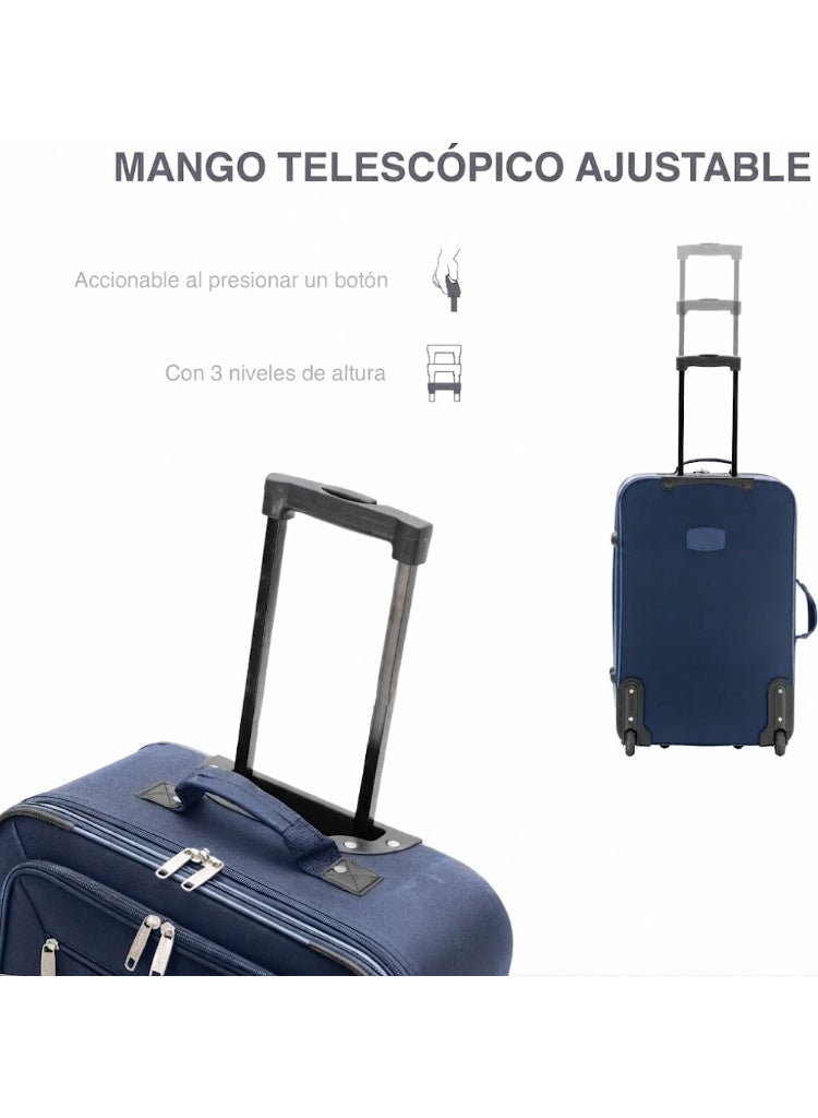 3-Piece Expandable Fabric Luggage Set with Toiletry Bag, 20/24/28 Inch Rolling Suitcases, Polyester Travel Luggage - Image 5