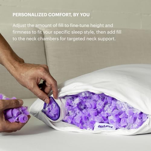 Purple Freeform Pillow - Standard Size, Customizable Support with GelFlex Grid & MicroFlex Moon Foam - Pressure Relief, Cooling, Extra Filling & Adjustable Height - Image 2