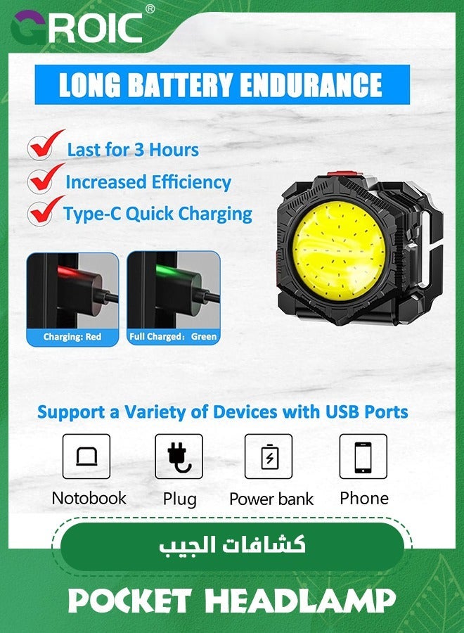 GROIC 3-In-1 Headlamp Flashlight with Bag, Wristband, Headband, Hand Free Running Light, Super Bright Bead Wrist Light Rechargeable for Night Walking, Running, Hiking & Outdoor Camping - Image 4