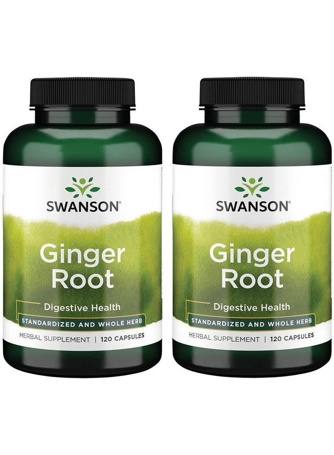 Swanson Ginger Root - Standardized and Whole Herb 120 Caps (2 Pack)