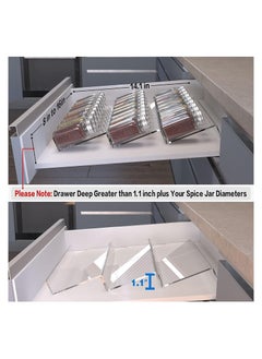 XICEN 6 PCS clear Acrylic In Drawer Seasoning Jars Rack,Spice Drawer Organizer  - Image 4