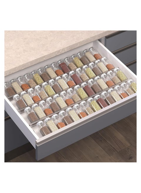 6 PCS clear Acrylic In Drawer Seasoning Jars Rack,Spice Drawer Organizer