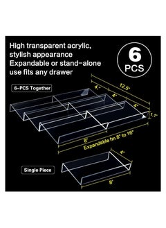 XICEN 6 PCS clear Acrylic In Drawer Seasoning Jars Rack,Spice Drawer Organizer  - Image 2