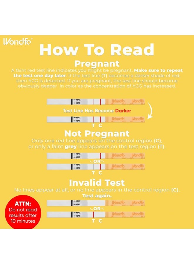 Wondfo 3.5mm Early Result Pregnancy Test Strips - Get Results 6 Days Sooner Than Missed Period-Sensitive and high-Accuracy HCG Testing Kit at 10 MIU/ml Cut-Off -[10 Packs] - Image 4