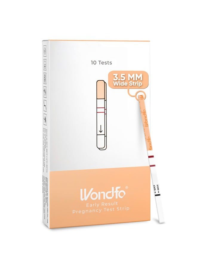 Wondfo 3.5mm Early Result Pregnancy Test Strips - Get Results 6 Days Sooner Than Missed Period-Sensitive and high-Accuracy HCG Testing Kit at 10 MIU/ml Cut-Off -[10 Packs] - Image 1