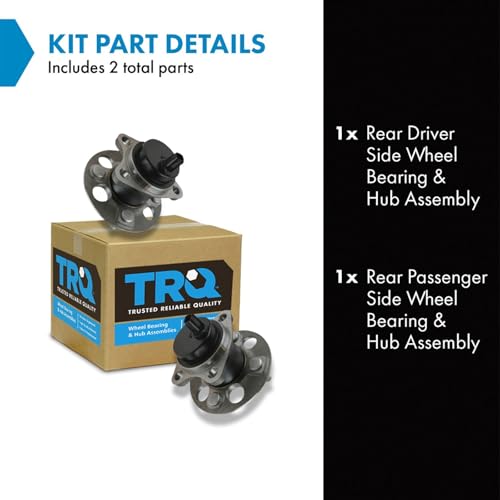 TRQ Rear Wheel Hub Bearings Assembly Set Compatible with 2013 Scion iQ 2012-2019 Toyota Prius C 2007-2014 Yaris - Image 2