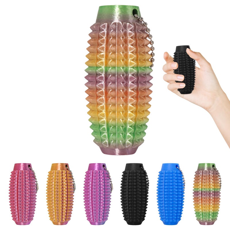 XNJAMG Little Ouchies Fidget Toys,Pain Stim Fidget Toy Reduce Stress for Adults,Anxiety Relief Pain Stim,Spiky Fidget Keychain for Anxiety and Stress Reduction,Novelty Gifts for Friends(1PCS/Rainbow) - Image 1