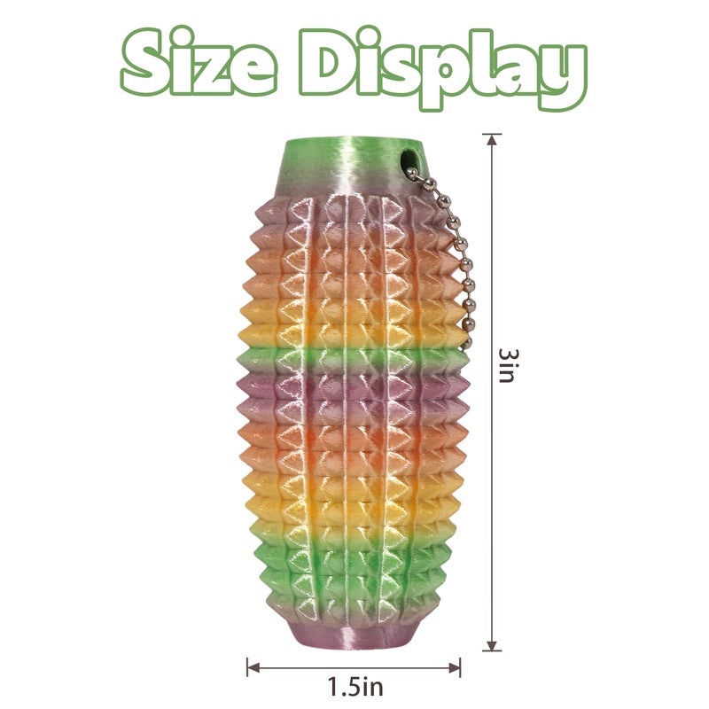XNJAMG Little Ouchies Fidget Toys,Pain Stim Fidget Toy Reduce Stress for Adults,Anxiety Relief Pain Stim,Spiky Fidget Keychain for Anxiety and Stress Reduction,Novelty Gifts for Friends(1PCS/Rainbow) - Image 2