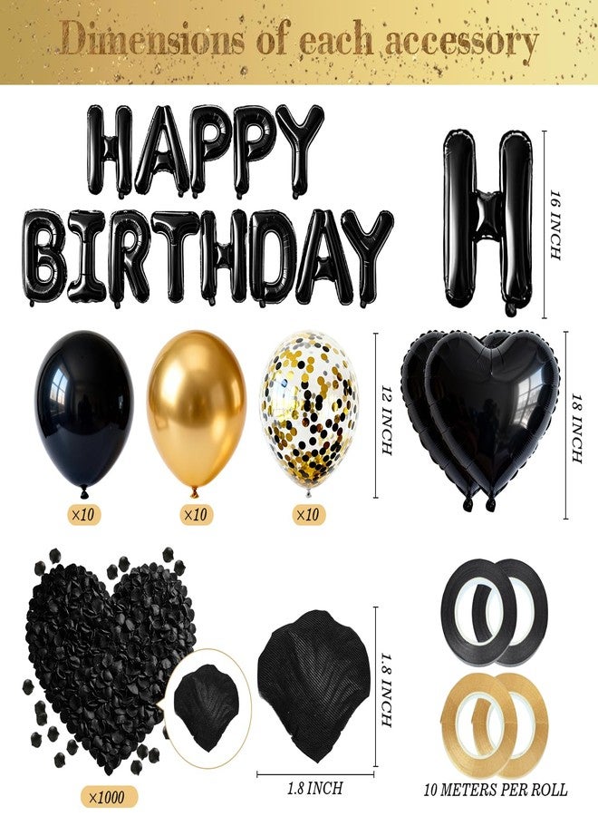 Nimbbex 5 Senses Gift Bags for Him Her with Labels Birthday Decorations, Gold Foil Sight Smell Touch Taste Sound Gift Bags with Handle Tissue Paper Ballon Rose Petals Party Decor 9 x 7 x 3.2 Inches (Black Gold - Image 3
