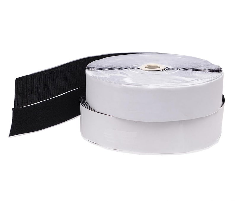 LVZGR Self Adhesive Hook Loop Tapes White 5M Hook5M Loop 25mm Width to Organize Stationaries Arts Crafts Projects Photo Frame etc Sticky Back Strong Glue Back Mounting Fastener Tape  - Image 2