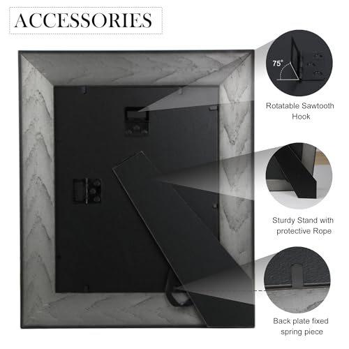 Fisnish 8x10 Picture Frame, Table Top or Wall Mount, Black, 1 Pack - Image 5