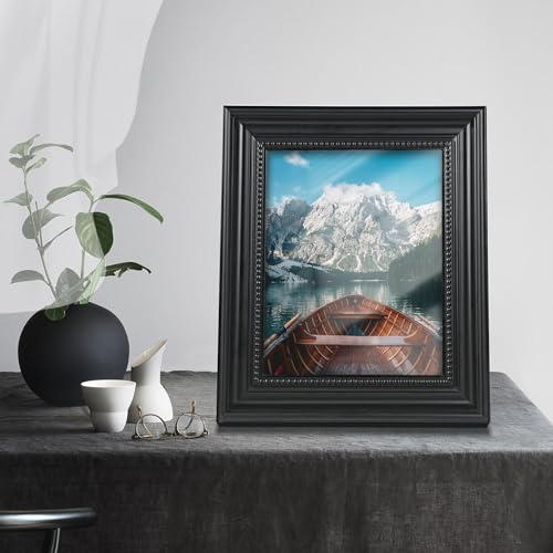 Fisnish 8x10 Picture Frame, Table Top or Wall Mount, Black, 1 Pack - Image 2