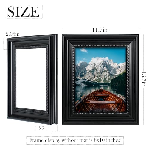 Fisnish 8x10 Picture Frame, Table Top or Wall Mount, Black, 1 Pack - Image 4