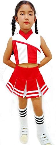 Total 2550 Little Girls' Kids Children Dress Cheerleader Costume Uniform Cheerleading Outfit Halloween Red/White (XXL / 14-16) - Image 3