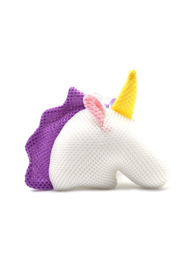 Ralcosuss Cute Unicorn Kids Bath Loofahs Balls for Baby Girls Boys Mesh Shower Ball Pouf Exfoliating Bath Sponge Body Cleaner Bath Accessories (White Unicorn) - Image 4