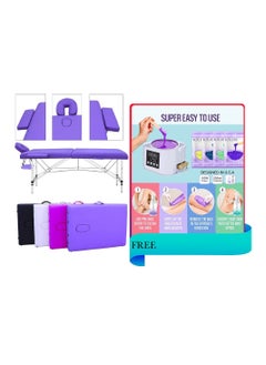 IOLITE Massage Table Lightweight Massage Bed Portable Folding Lash Bed,Aluminium Frame,2 Fold Professional Facial Salon Tattoo Massage Bed Wax Warmer Hair Removal Kit 