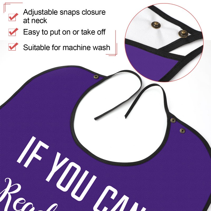 SATINIOR 6 Pieces Adult Bibs for Women Washable Reusable Clothing Protector with Crumb Catcher Beautiful Pattern Bibs (Dinner Style) - Image 3