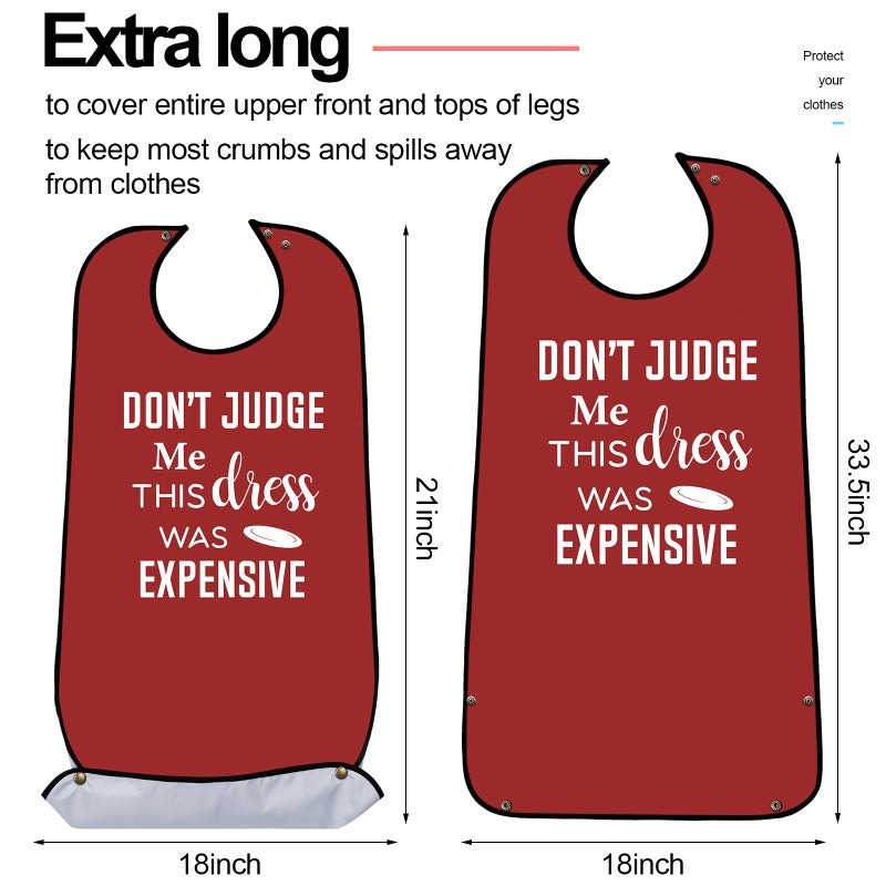 SATINIOR 6 Pieces Adult Bibs for Women Washable Reusable Clothing Protector with Crumb Catcher Beautiful Pattern Bibs (Dinner Style) - Image 2