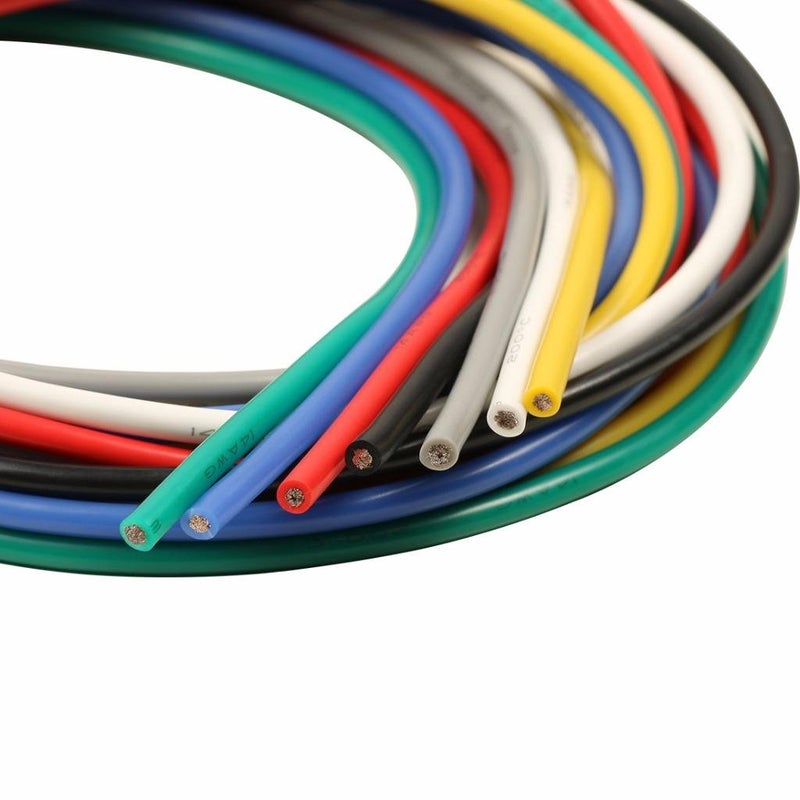 BNTECHGO مجموعة أسلاك سيليكون BNTECHGO 14 قياس 7 ألوان كل منها 3 أقدام مرنة 14 AWG نحاس معزول بالتين - Image 3