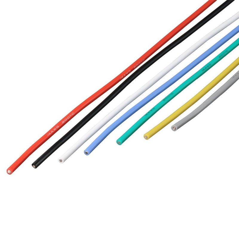 BNTECHGO مجموعة أسلاك سيليكون BNTECHGO 14 قياس 7 ألوان كل منها 3 أقدام مرنة 14 AWG نحاس معزول بالتين - Image 5