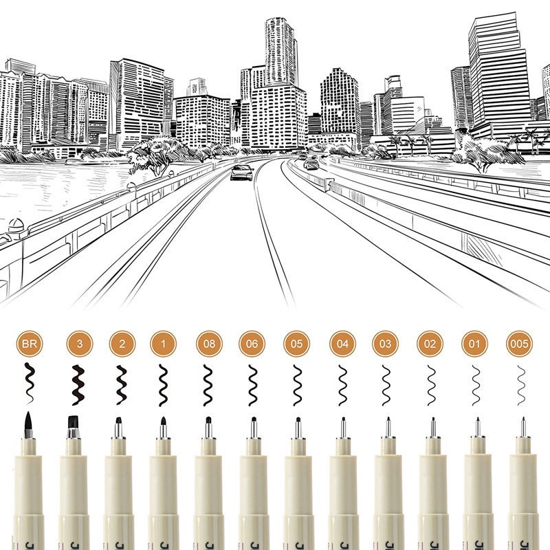 Needle Pen Art Special Sketch Waterproof Hook Pen Student Design Sketch Comic Drawing Needle Tube Brush Set - Image 3