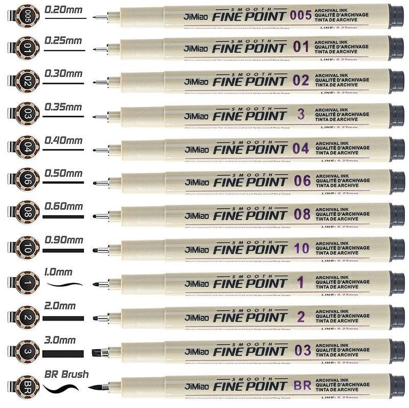Needle Pen Art Special Sketch Waterproof Hook Pen Student Design Sketch Comic Drawing Needle Tube Brush Set - Image 5